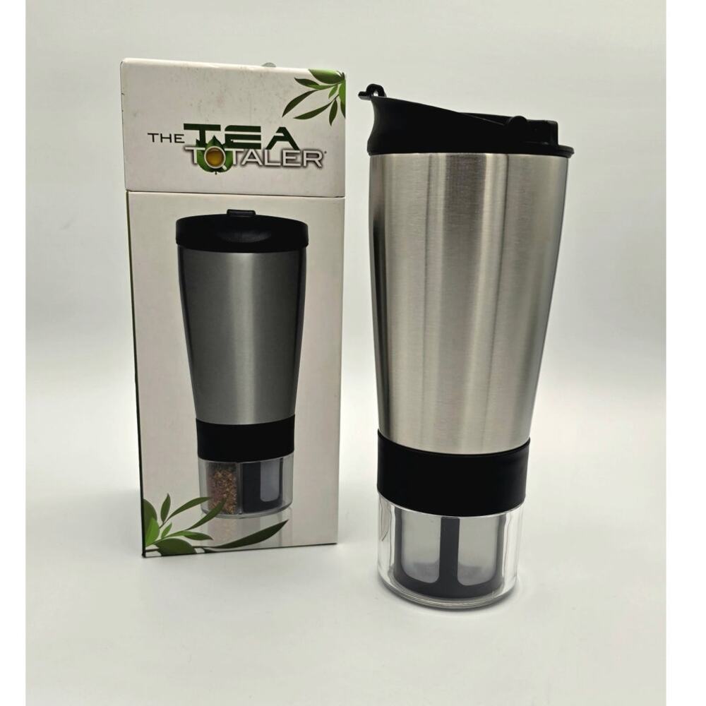 The Tea Totaler Stainless Steel Travel Mug with Infuser & Storage